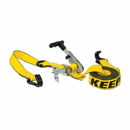 HOMEPAGE 1.5 in. x 14 ft. Yellow Tie Down with Ratchet - 1467 lbs HO3302590